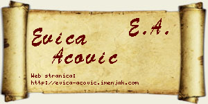 Evica Acović vizit kartica